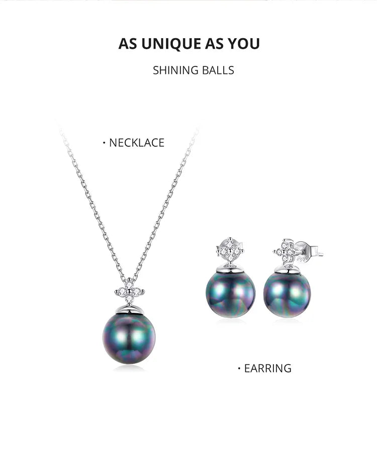 Elegant Black Pearl Jewelry Set