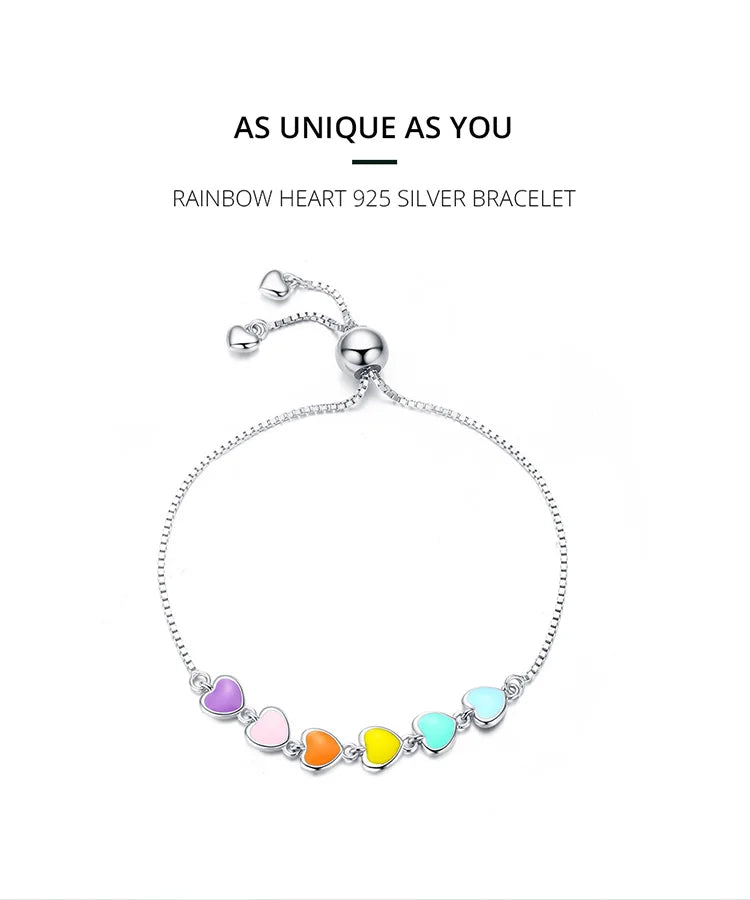 Rainbow Color Heart Bracelet