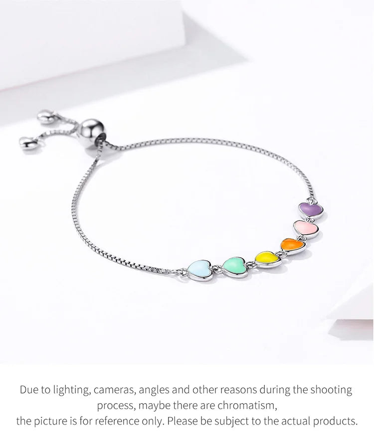 Rainbow Color Heart Bracelet