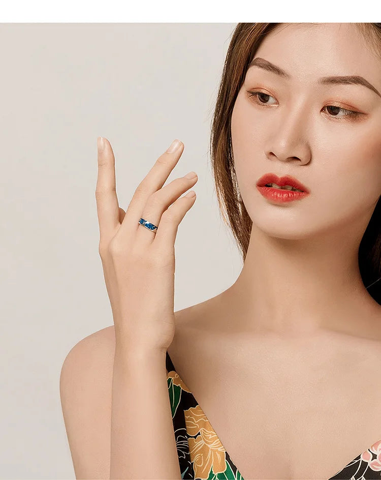 Blue Starry Sky Open Finger Ring