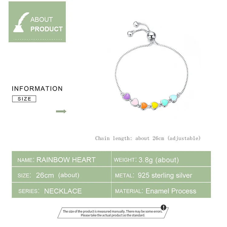 Rainbow Color Heart Bracelet