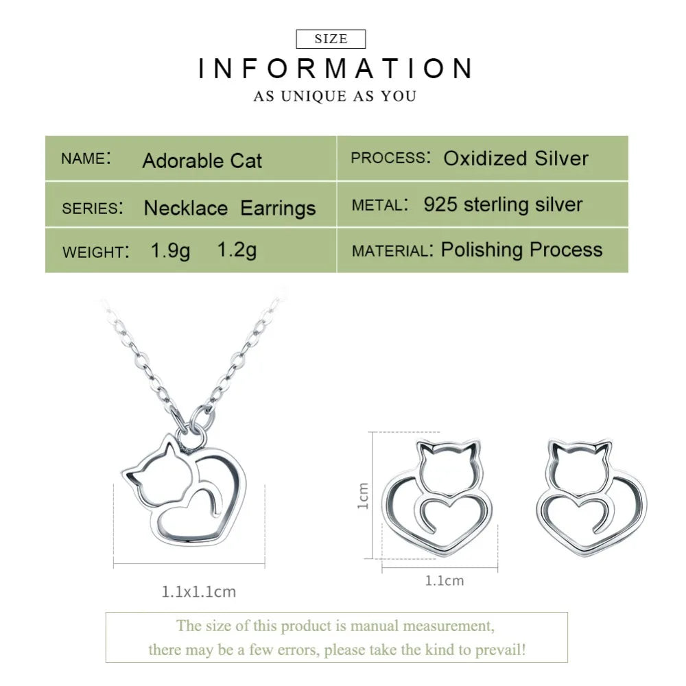 Adorable Cute Cat Jewelry Set