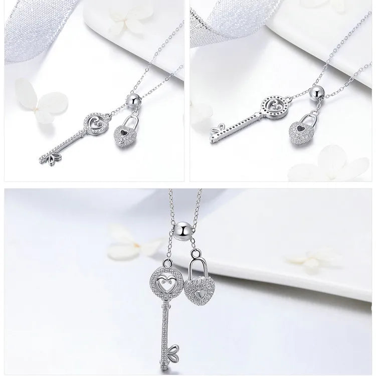 Key of Heart Lock Necklace