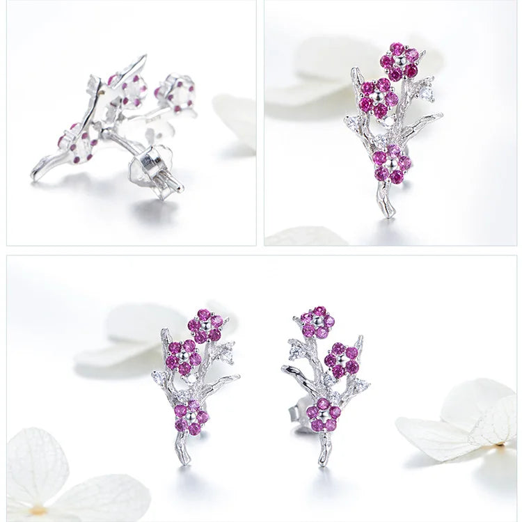 Blooming Wintersweet Plum Flower Jewelry Set