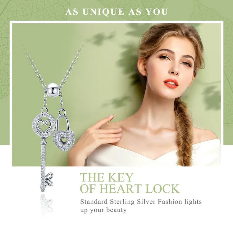 Key of Heart Lock Necklace