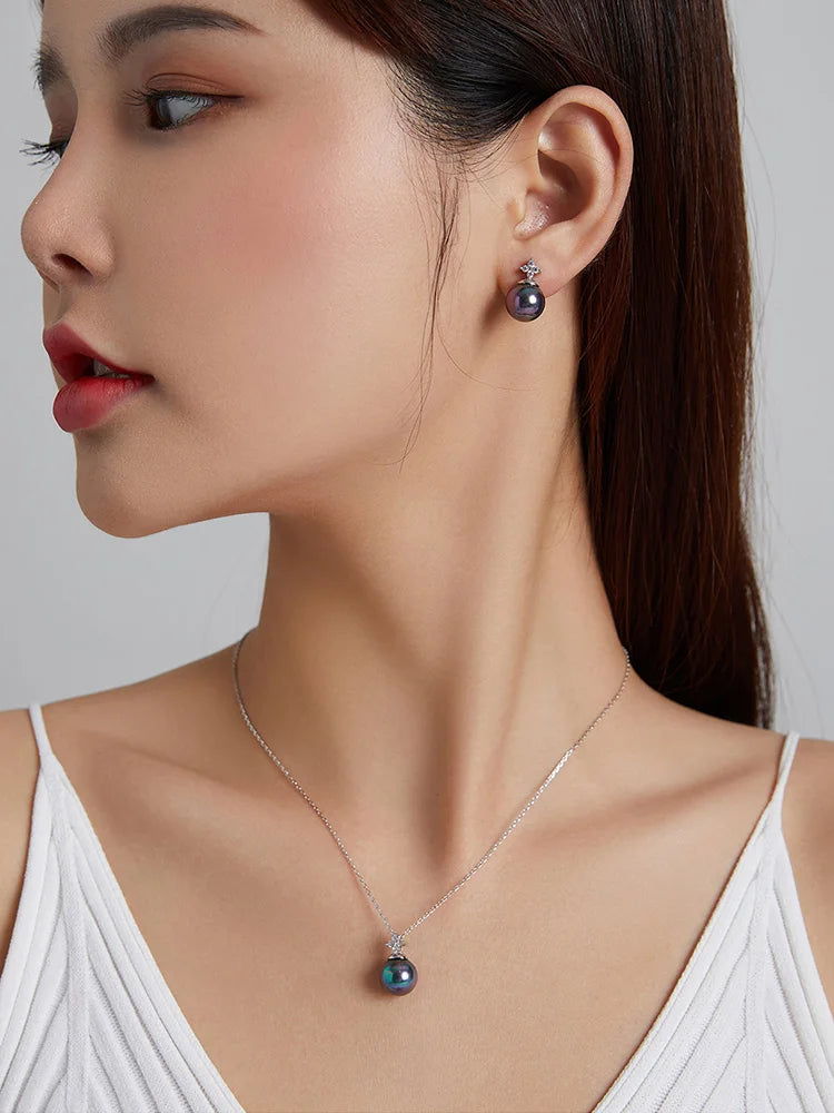 Elegant Black Pearl Jewelry Set