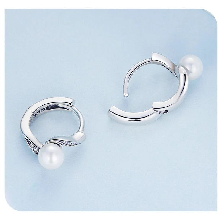 Shell Pearl Ring & Ear Buckle Jewelry Set