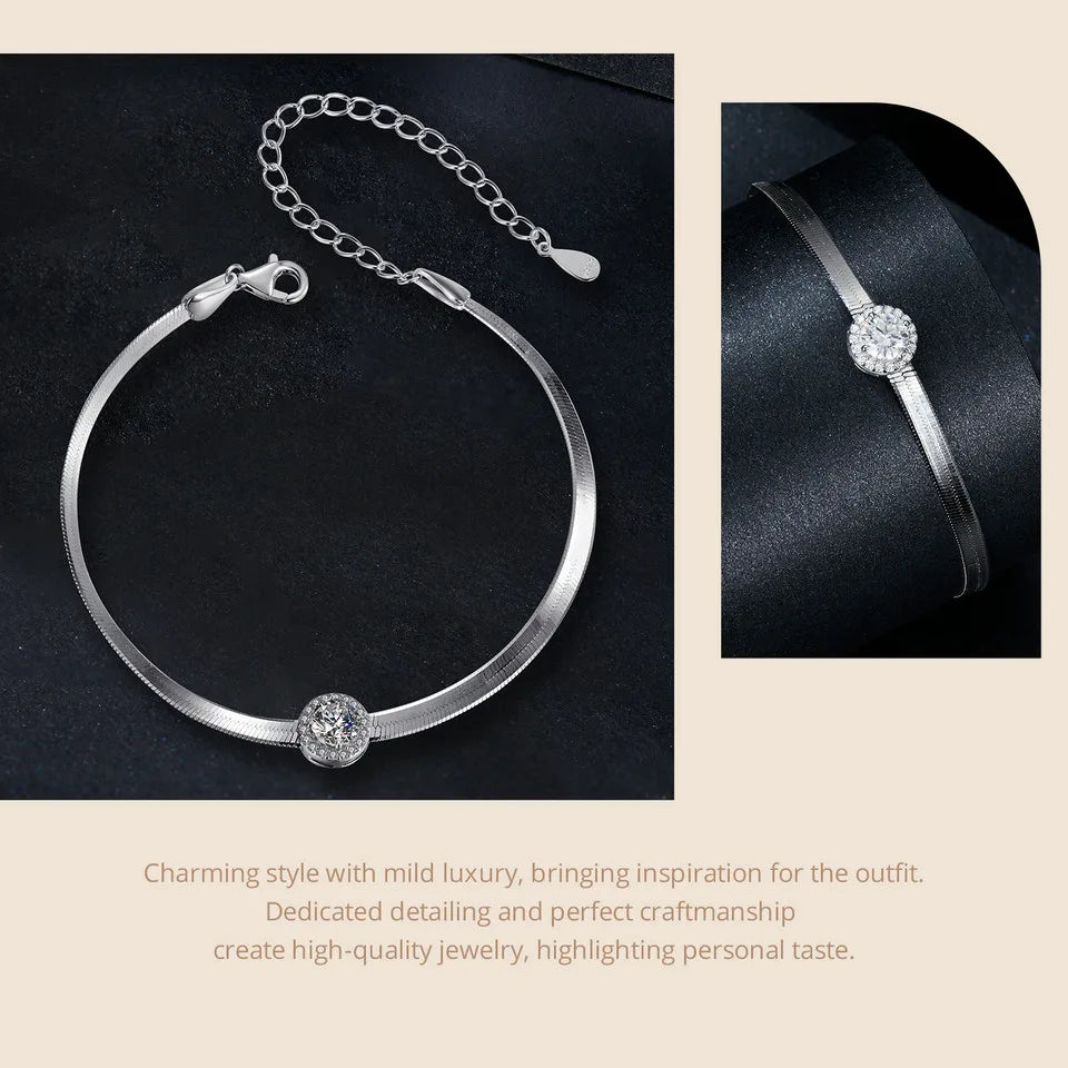 Moissanite Halo Bracelet