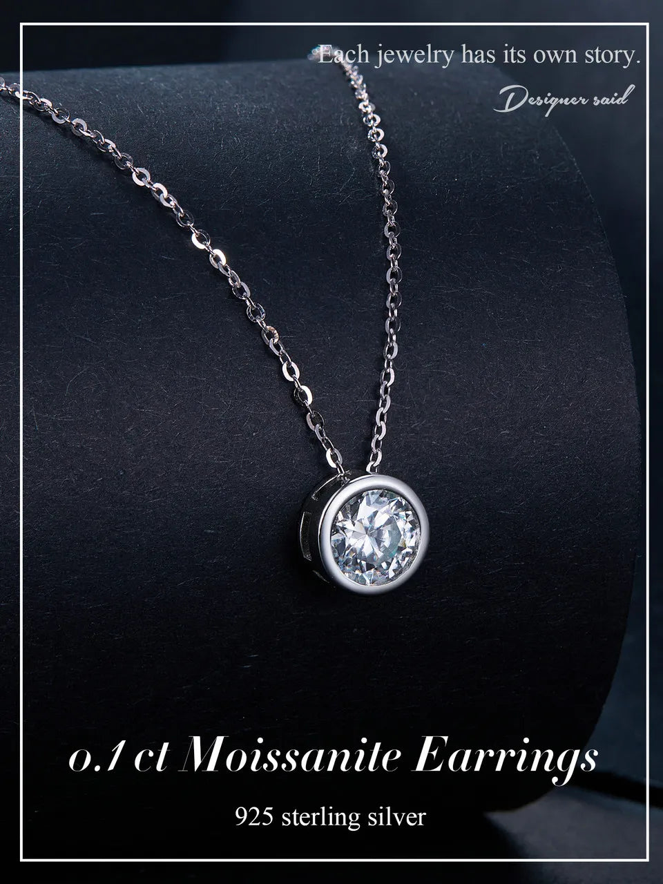 Pear Solitaire Moissanite Pendant