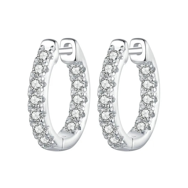 Moissanite Hoop Earring