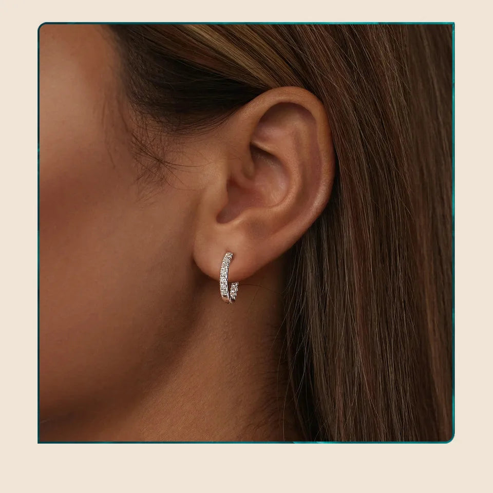 Moissanite Hoop Earring