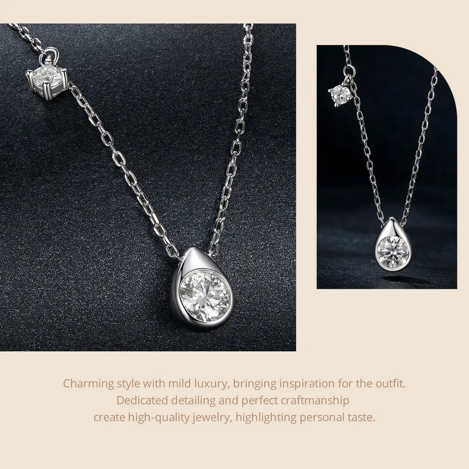 Pear Solitaire Moissanite Pendant