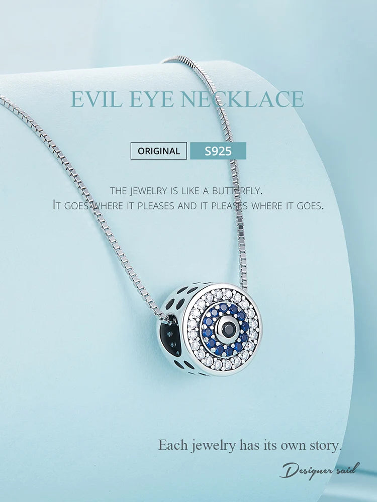 Blue Crystals Eye Necklace