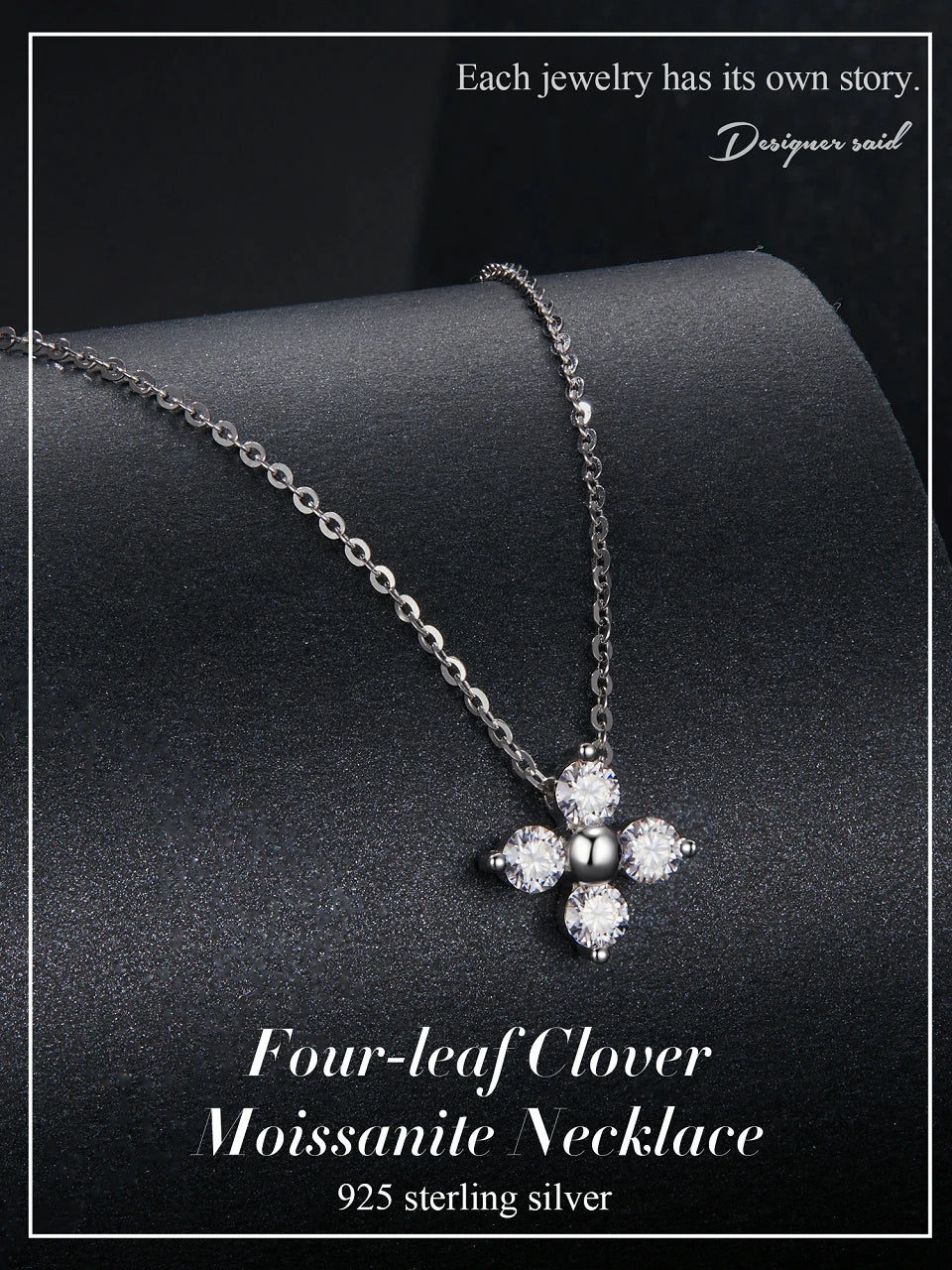 Shiny Moissanite Flower Necklace