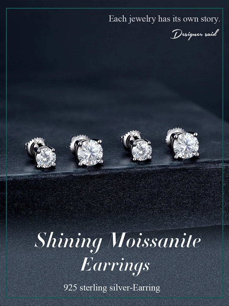 Heart Prong Moissanite Earring