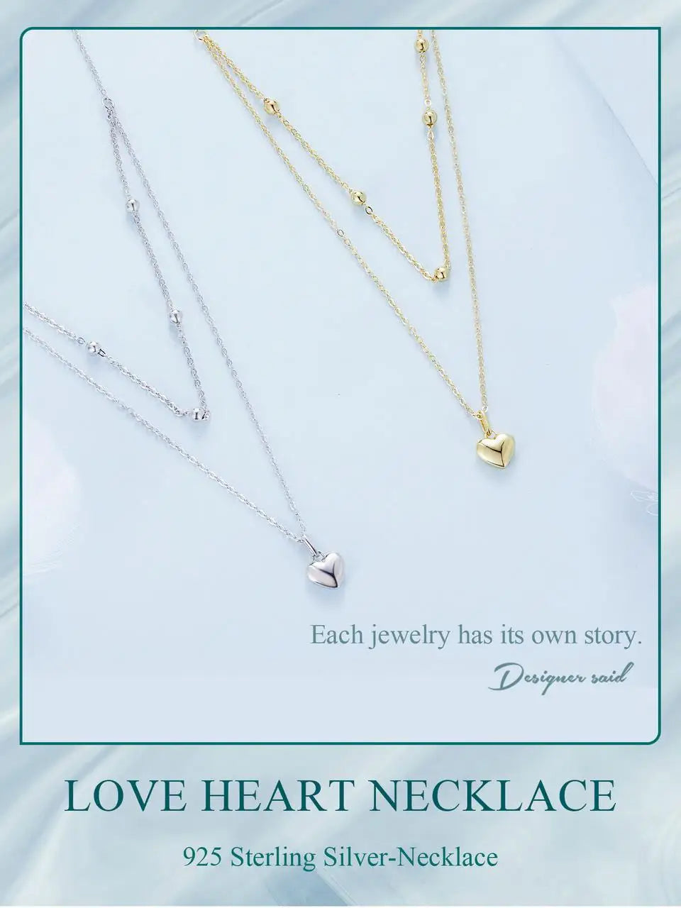 Love Heart Double Layer Pendant