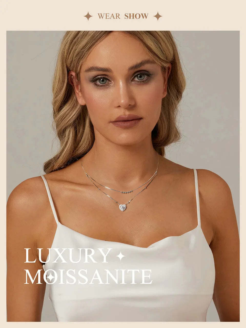 Halo Heart Moissanite Necklace