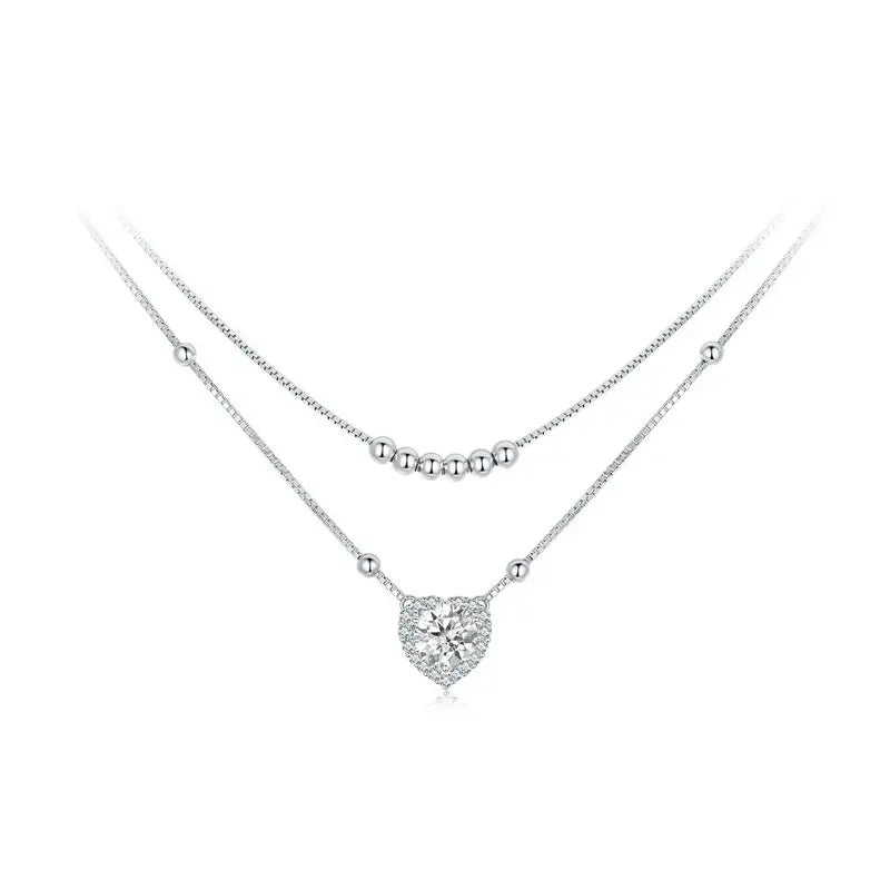 Halo Heart Moissanite Necklace