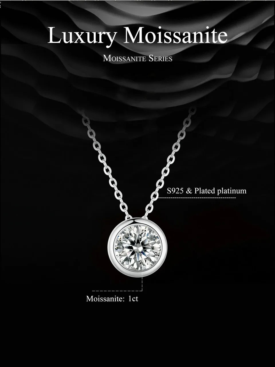 Pear Solitaire Moissanite Pendant