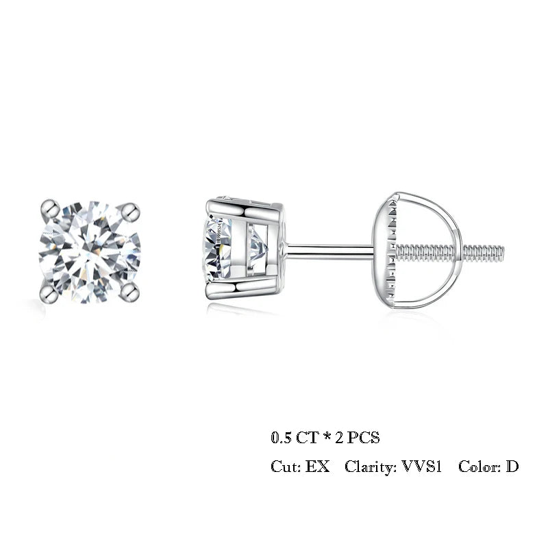 Heart Prong Moissanite Earring