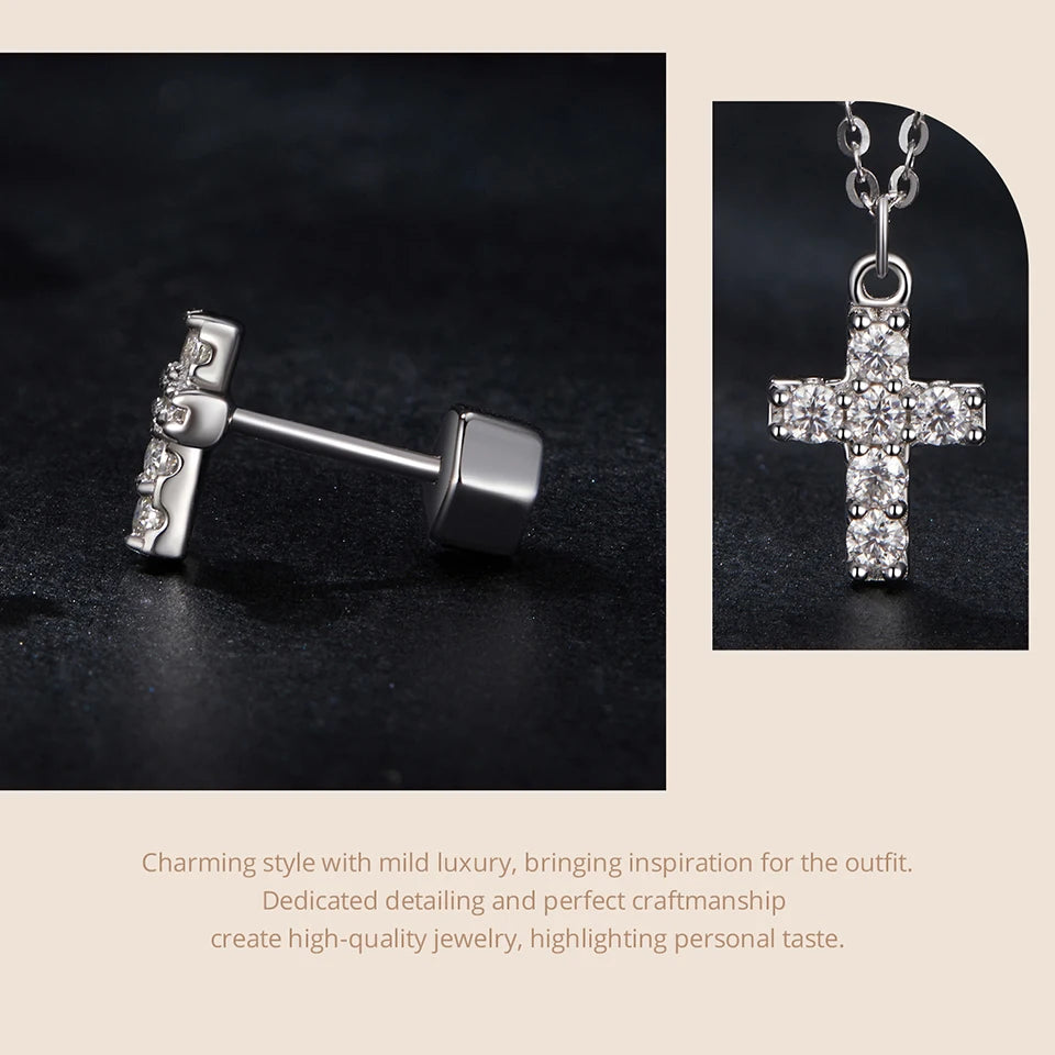 Moissanite Cross Set