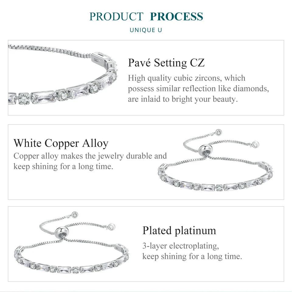 Adjustable Sparkling Zirconia Bracelet