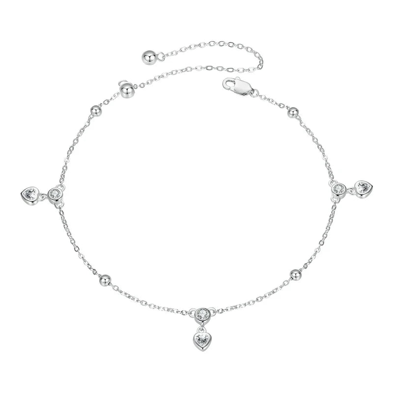 Heart Fringe Chain Anklet