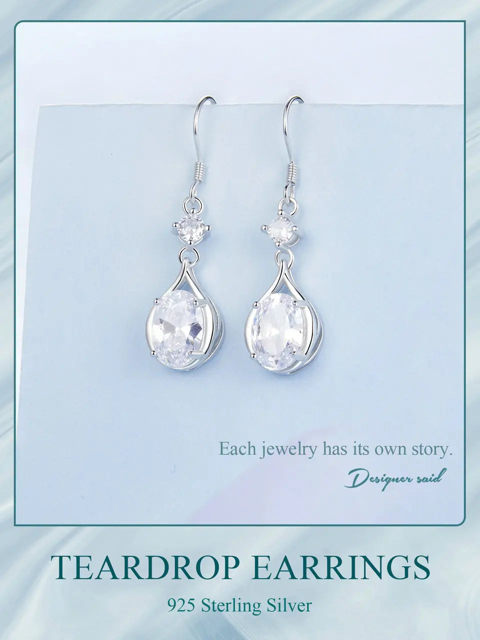 Teardrop Round Cut Dainty Jewelry Set