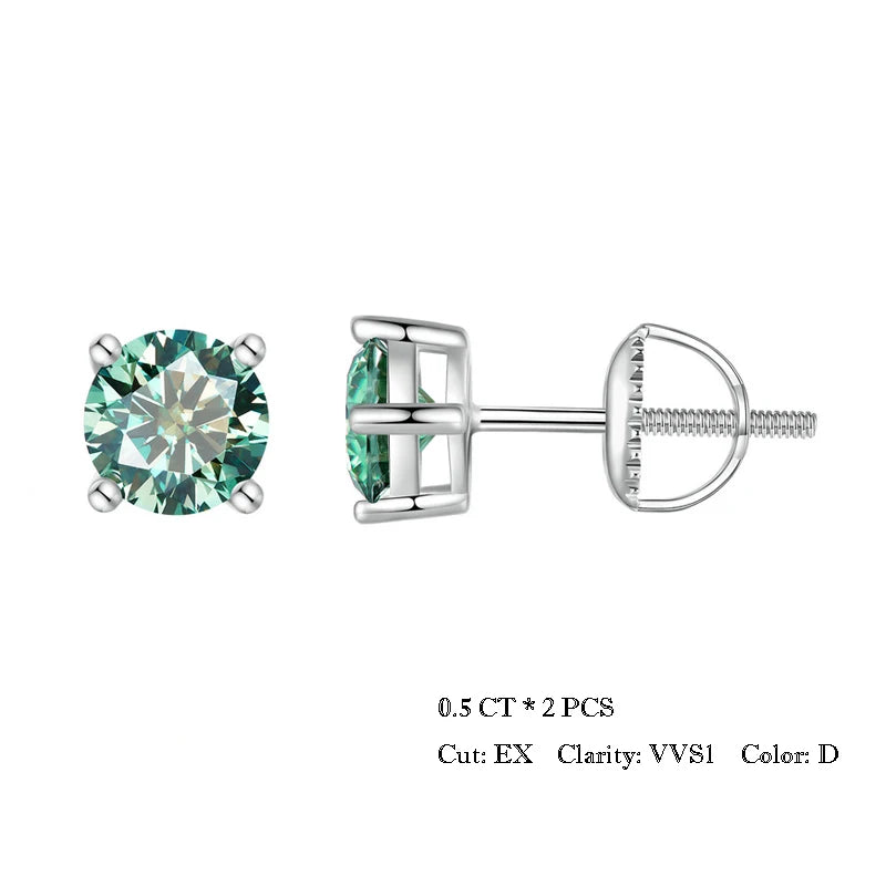 Heart Prong Moissanite Earring