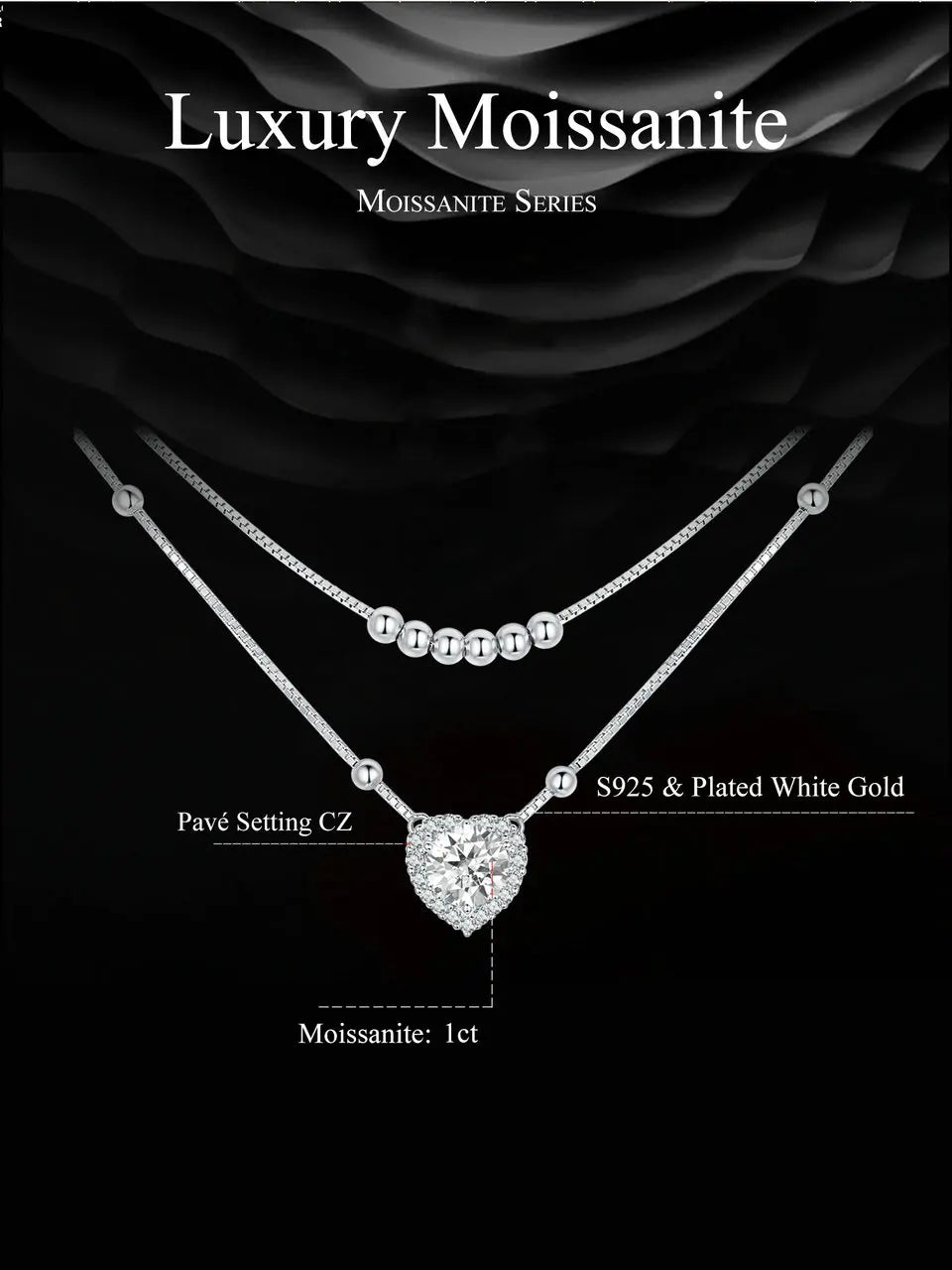 Halo Heart Moissanite Necklace