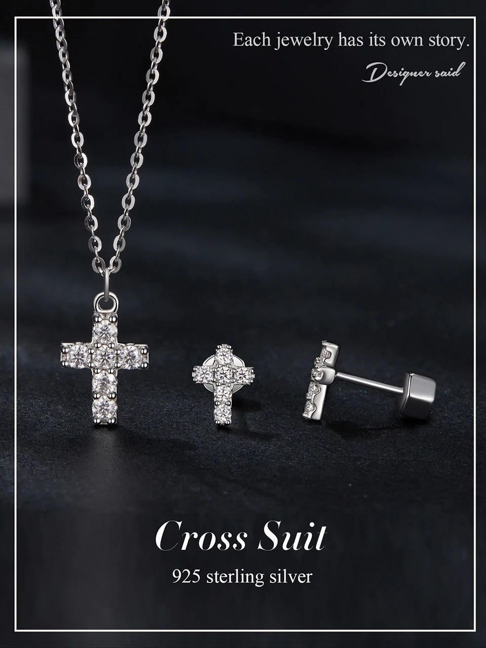 Moissanite Cross Set