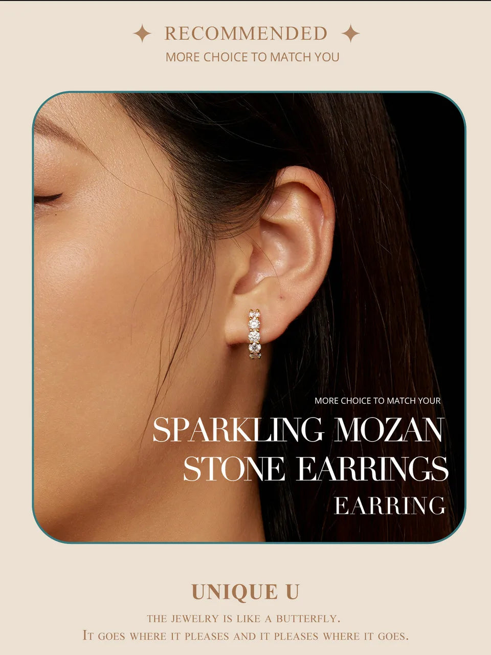 Round Cut Moissanite Hoop Earring