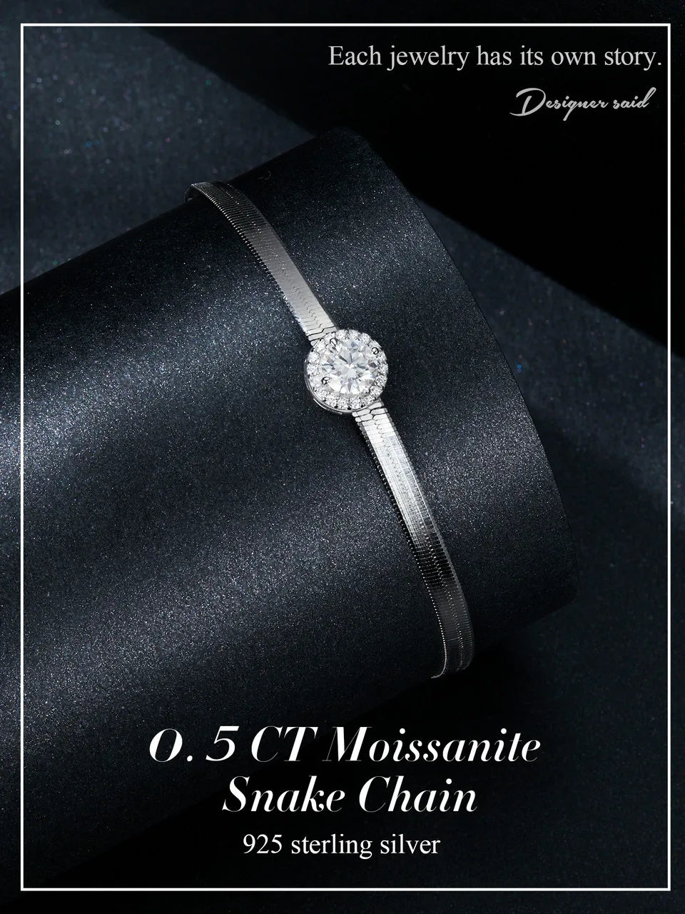 Moissanite Halo Bracelet