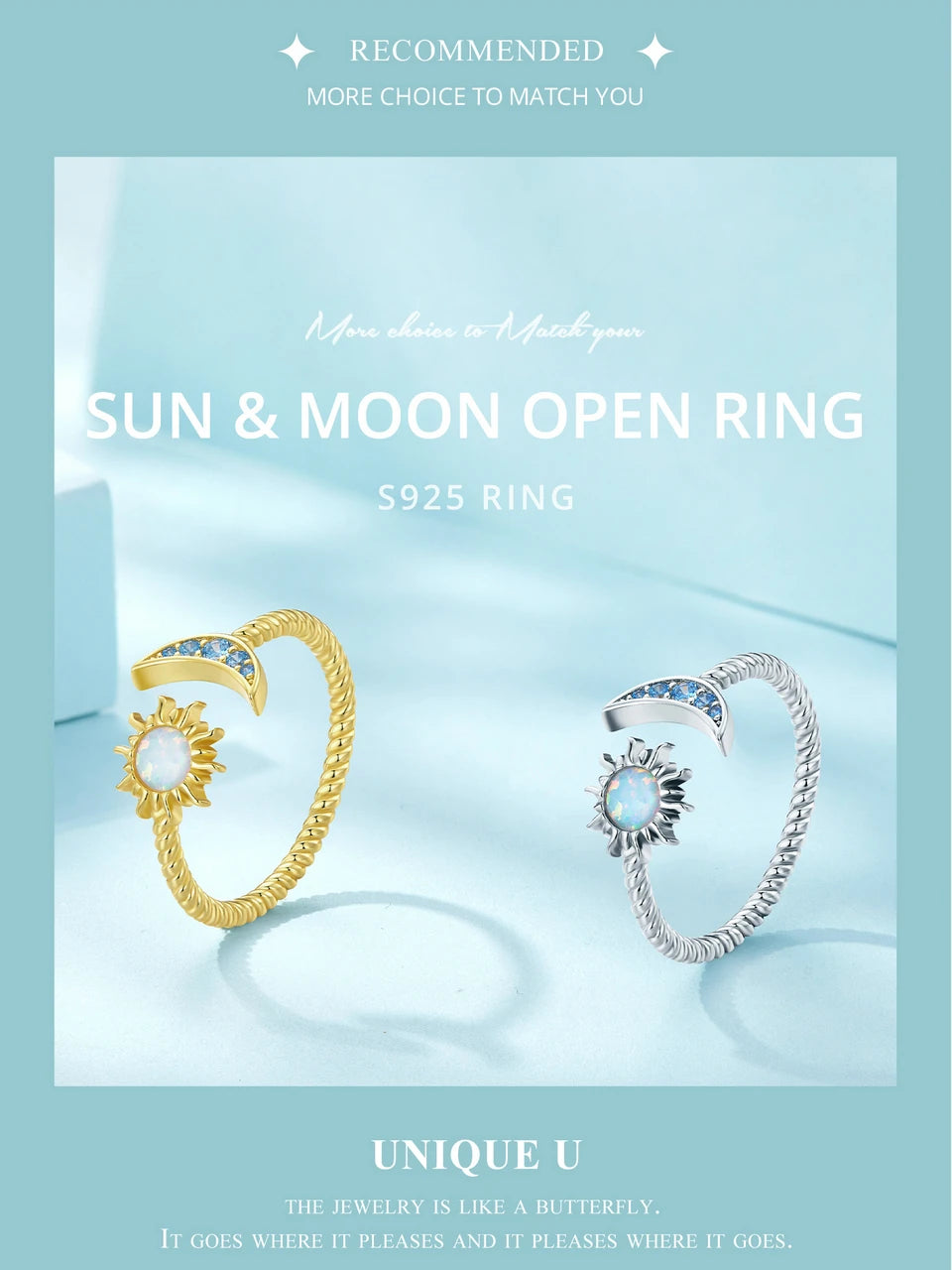 Sun & Moon open ring