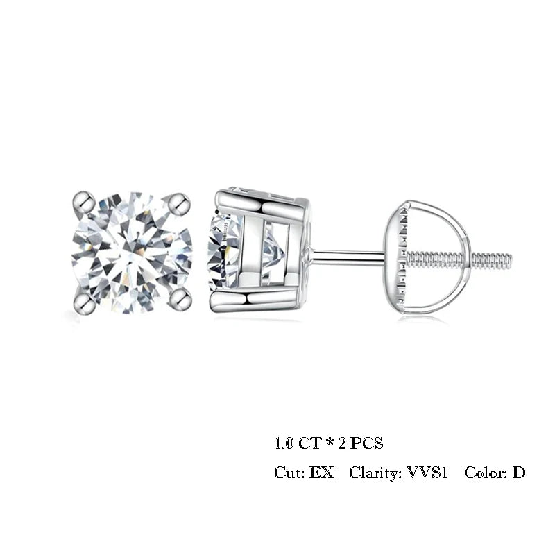 Heart Prong Moissanite Earring