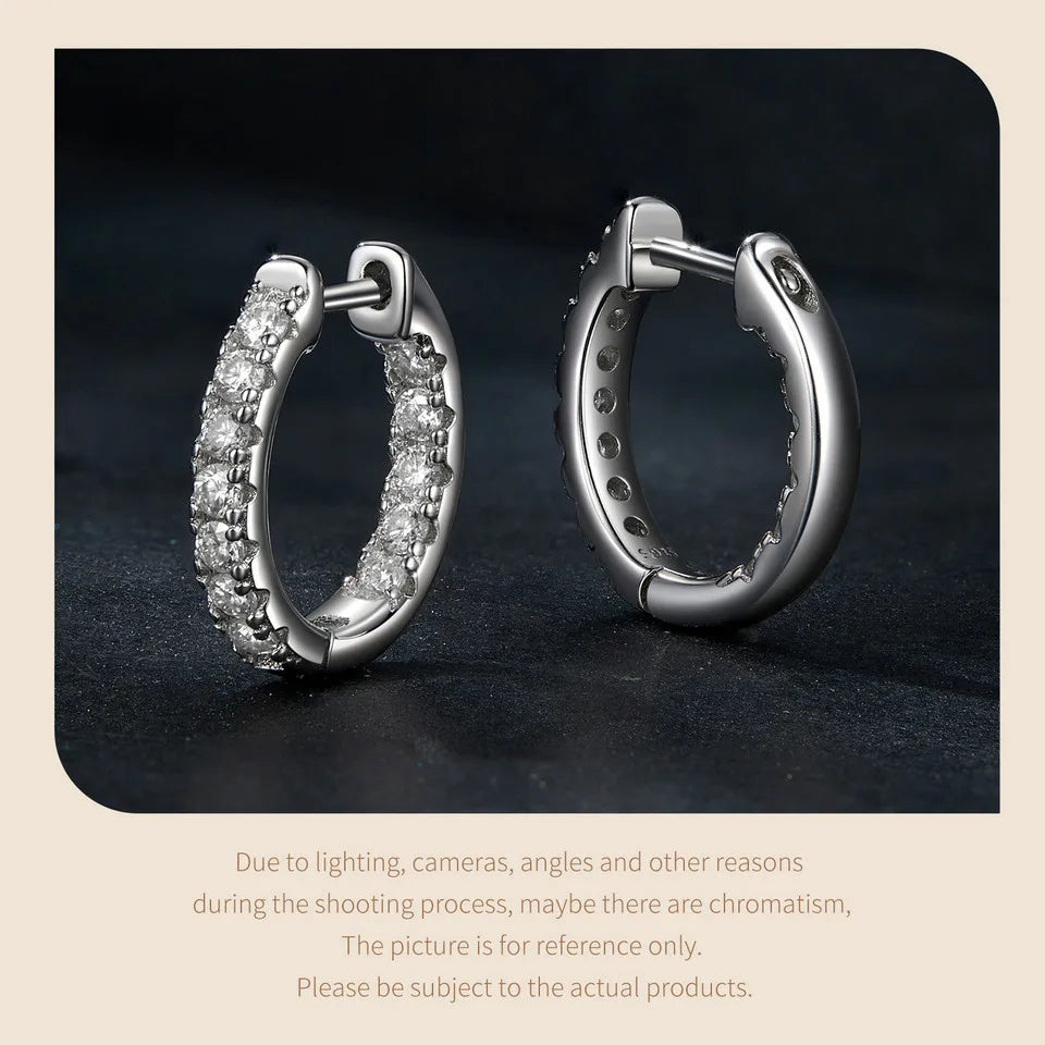 Moissanite Hoop Earring