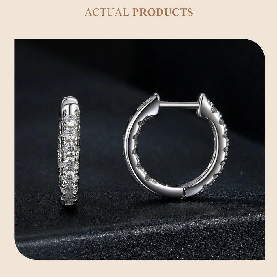 Moissanite Hoop Earring