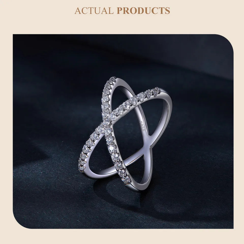 Moissanite Criss Cross Wedding Ring