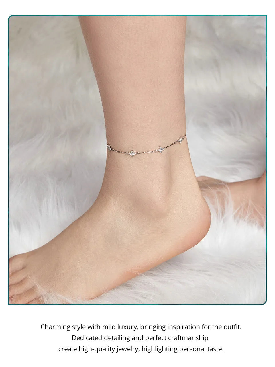 Dazzling Four-Leaf Clover Anklet