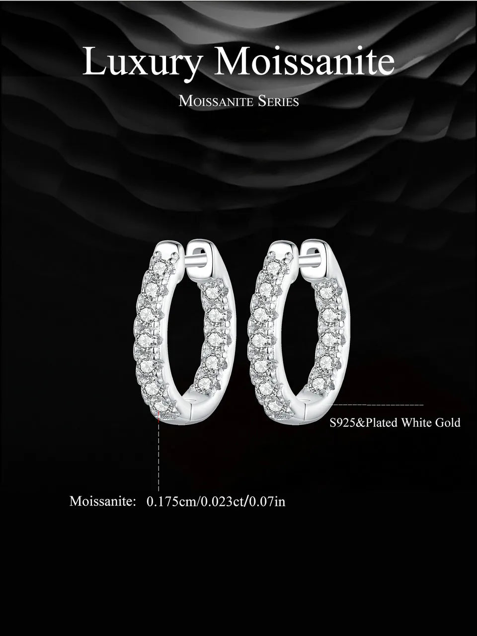 Moissanite Hoop Earring