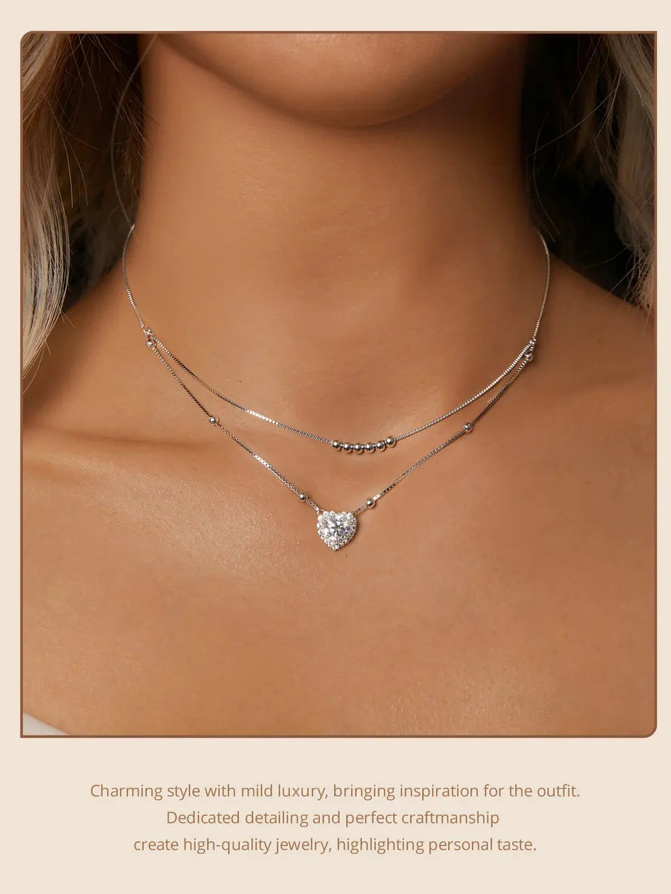 Halo Heart Moissanite Necklace