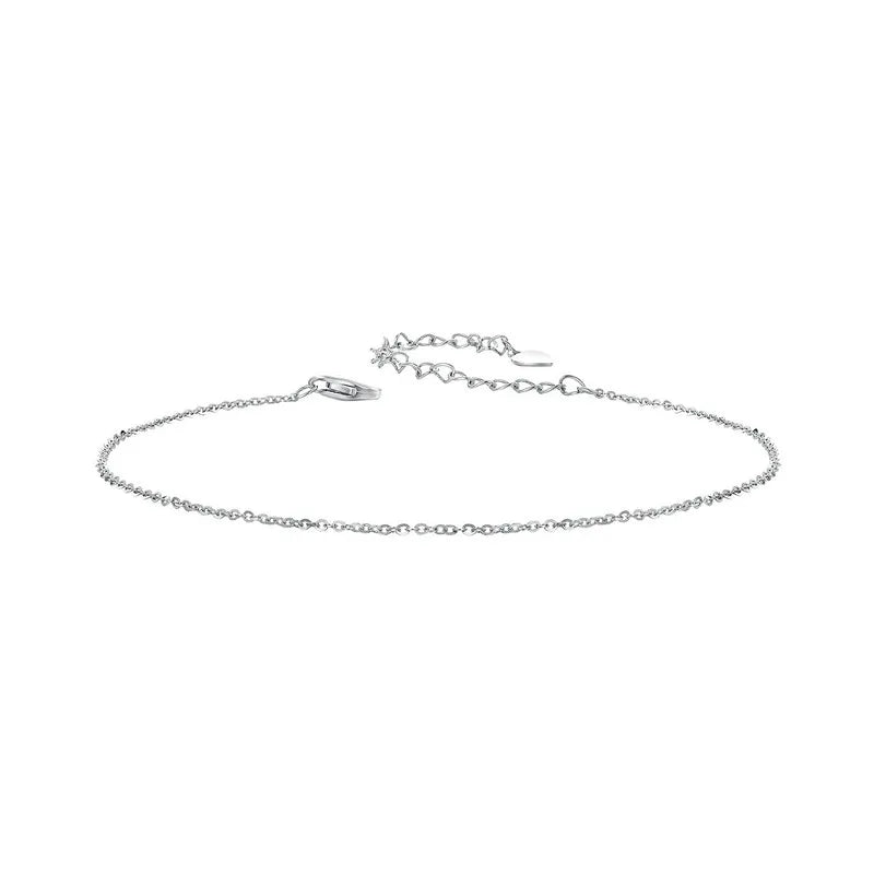 Solid Sparkling O Chain Anklet