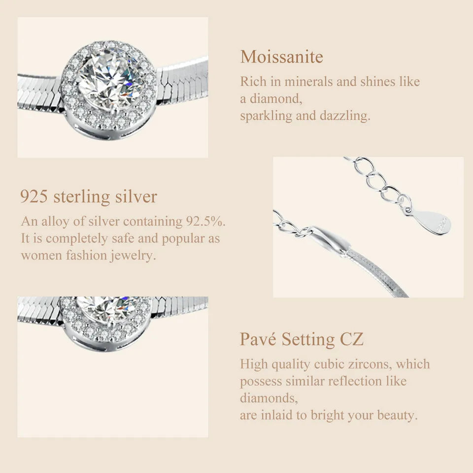 Moissanite Halo Bracelet