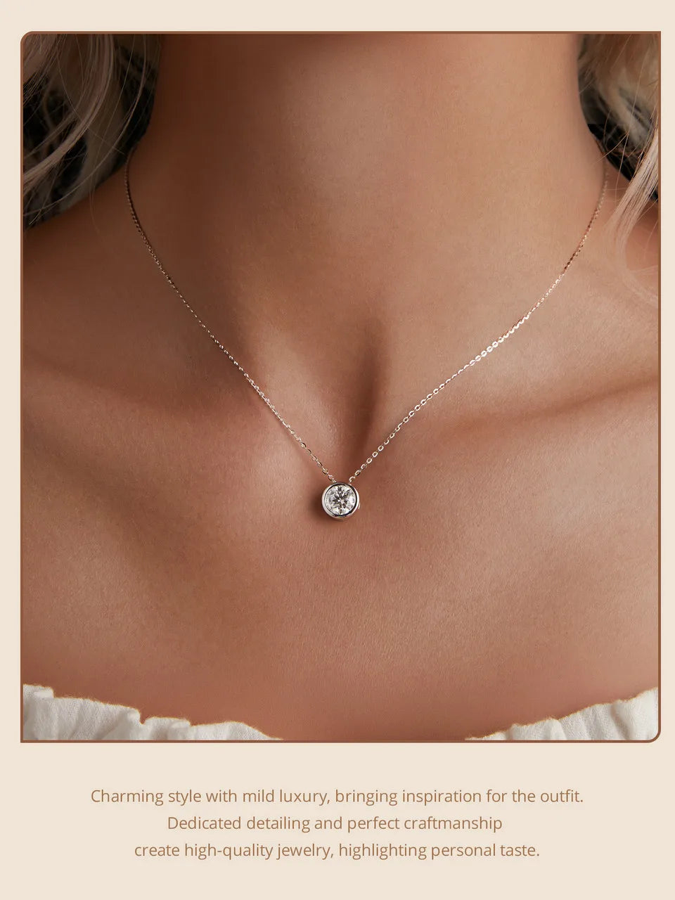 Pear Solitaire Moissanite Pendant