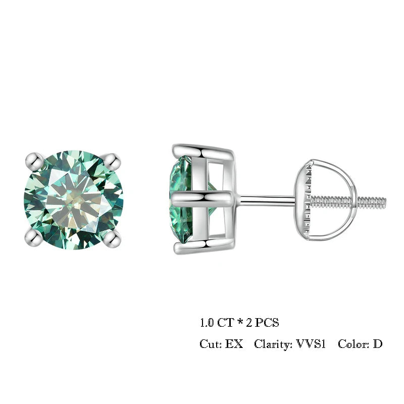 Heart Prong Moissanite Earring