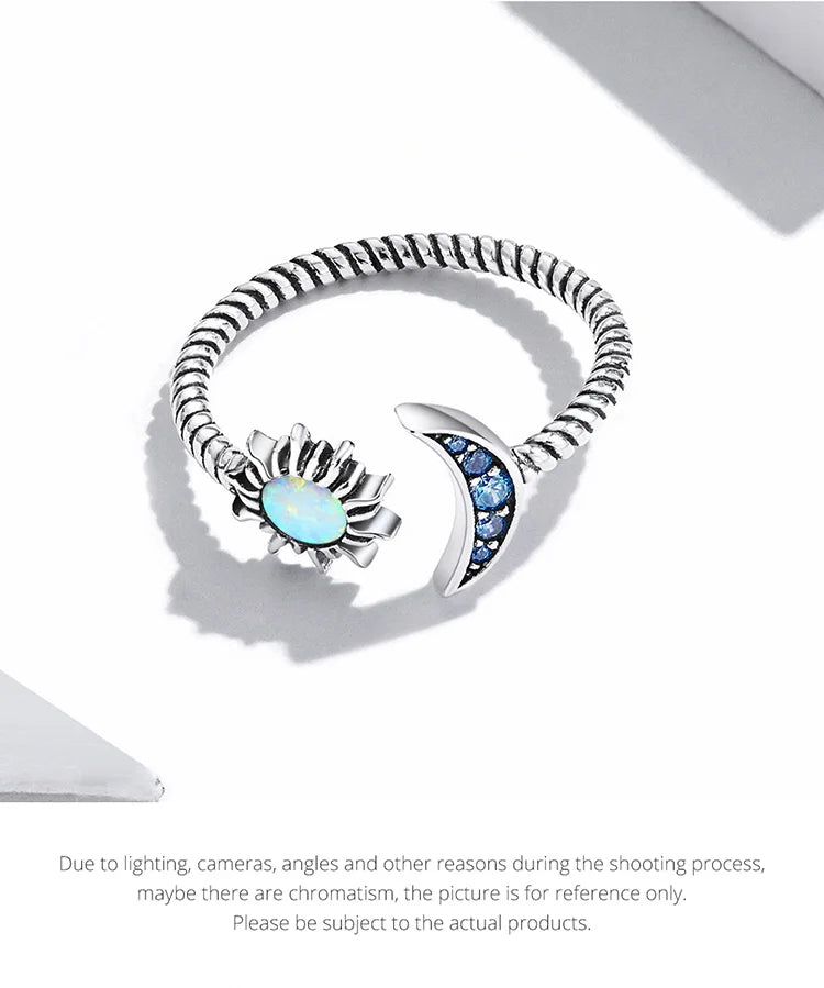 Sun & Moon open ring