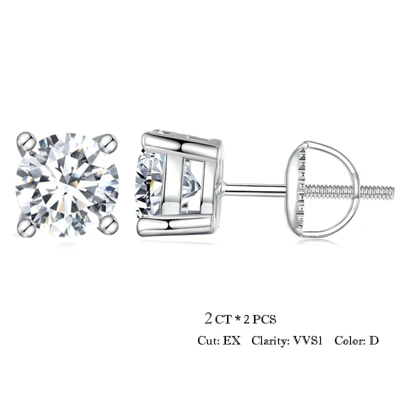 Heart Prong Moissanite Earring