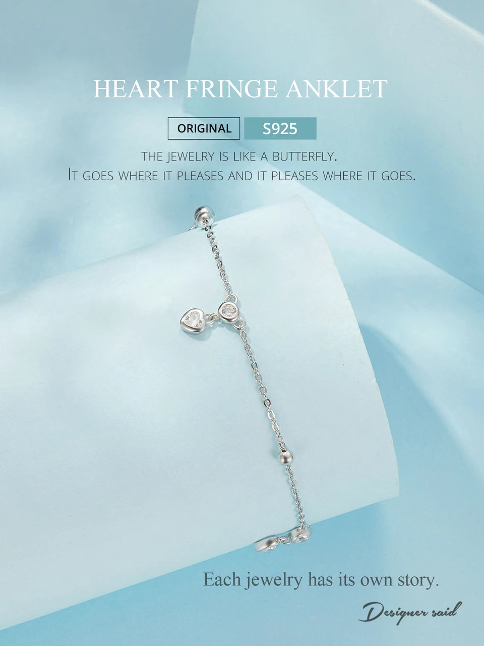 Heart Fringe Chain Anklet