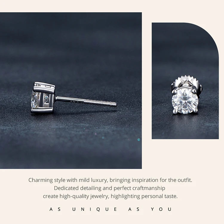 Heart Prong Moissanite Earring