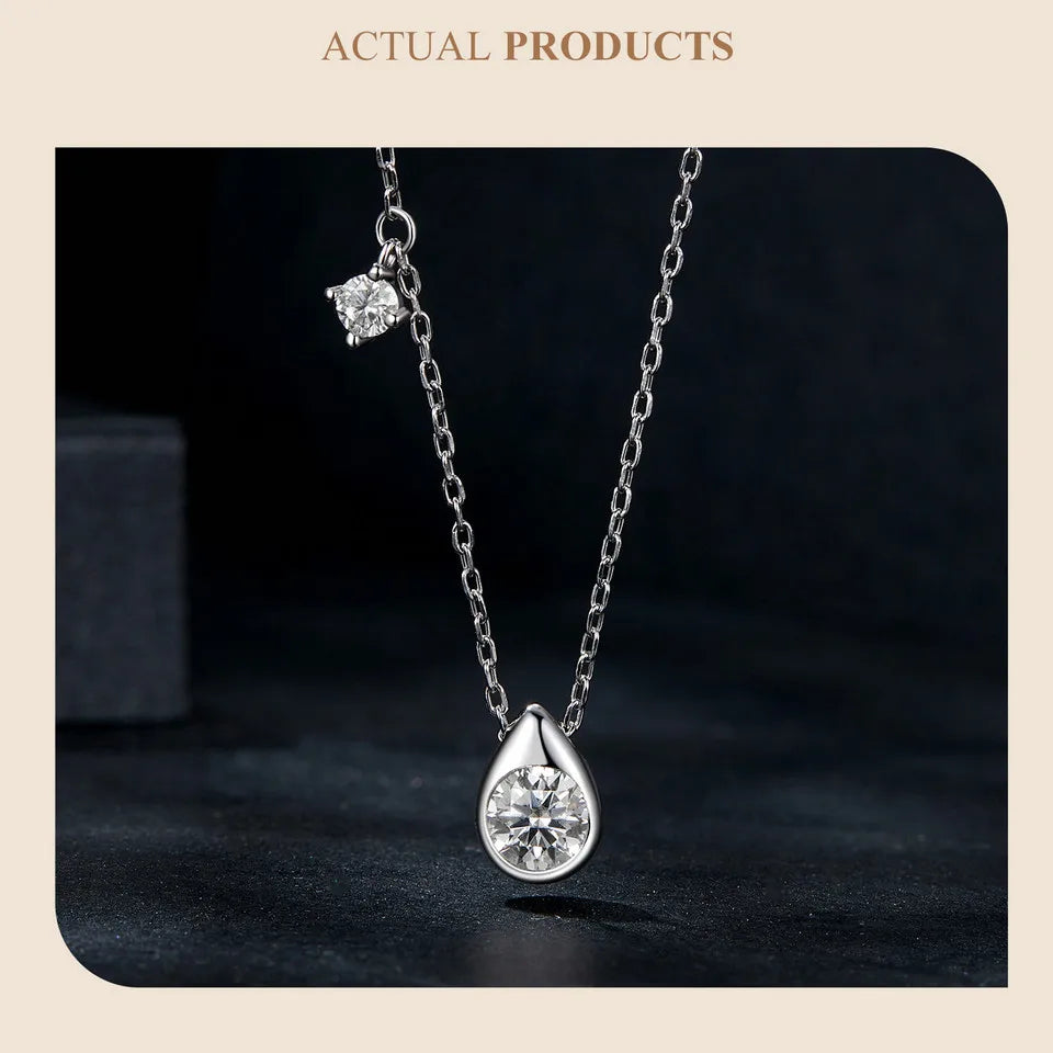 Pear Solitaire Moissanite Pendant